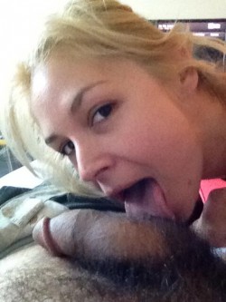 candid of Sarah Vandella licking cock